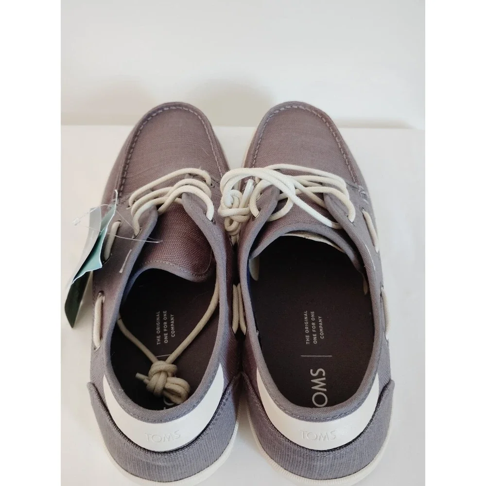 NWT-TOMS Men 12 Dorado Boat Shoes Shade Heritage Canvas 10013223 Preppy Casual